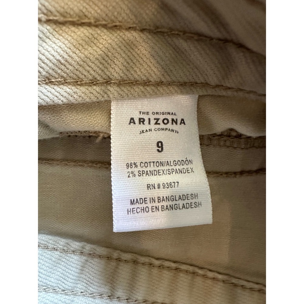 Arizona Jean Co Khaki Corduroy Cargo Shorts Tan Low Rise Mini Size 9 Y2K Utility - Picture 4 of 5